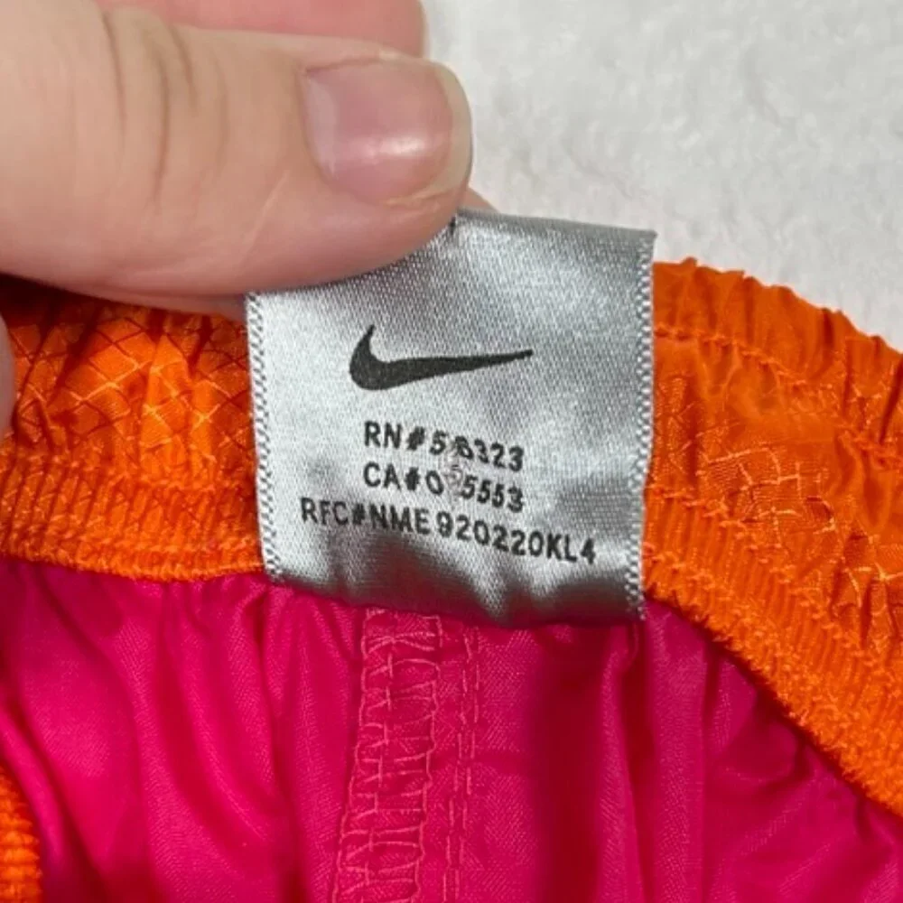 Nike XL size 16-18 Hot Pink and Orange Dry Fit Windbreaker Track Pants, Workout